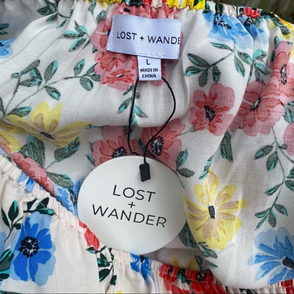 Lost + Wander Floral Print Wrap Skirt And Puff Sleeve Blouse Set NWT - Picture 12 of 16